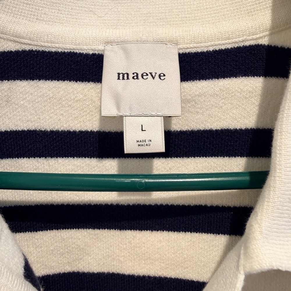 NWT Anthropologie Maeve Size Large Twofer Polo Mini Sweater Dress MSRP $188 - Picture 8 of 11